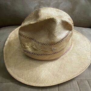 Bailey U-Rollit Straw Cowboy Hat Size 7-3/8 Natural Color Diamond USA Vintage